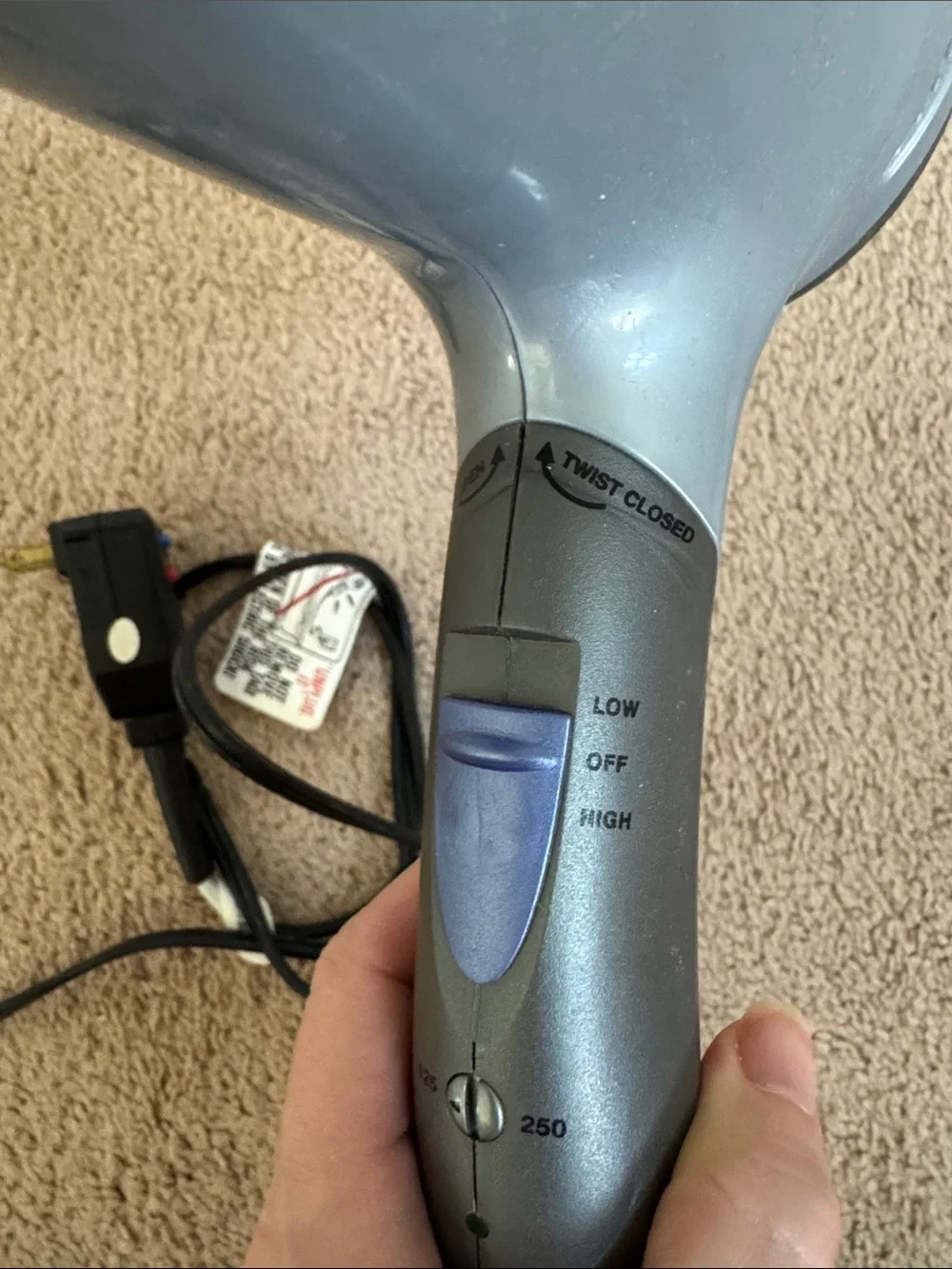 Conair Ion Shine Silver Travel Hair Dryer